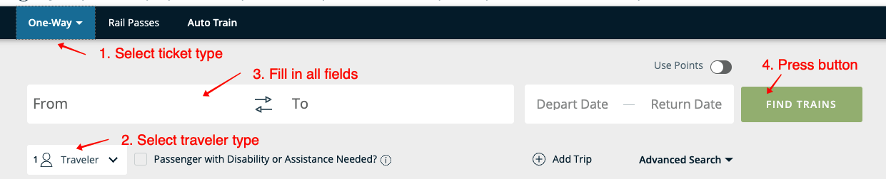 Amtrak ticket information