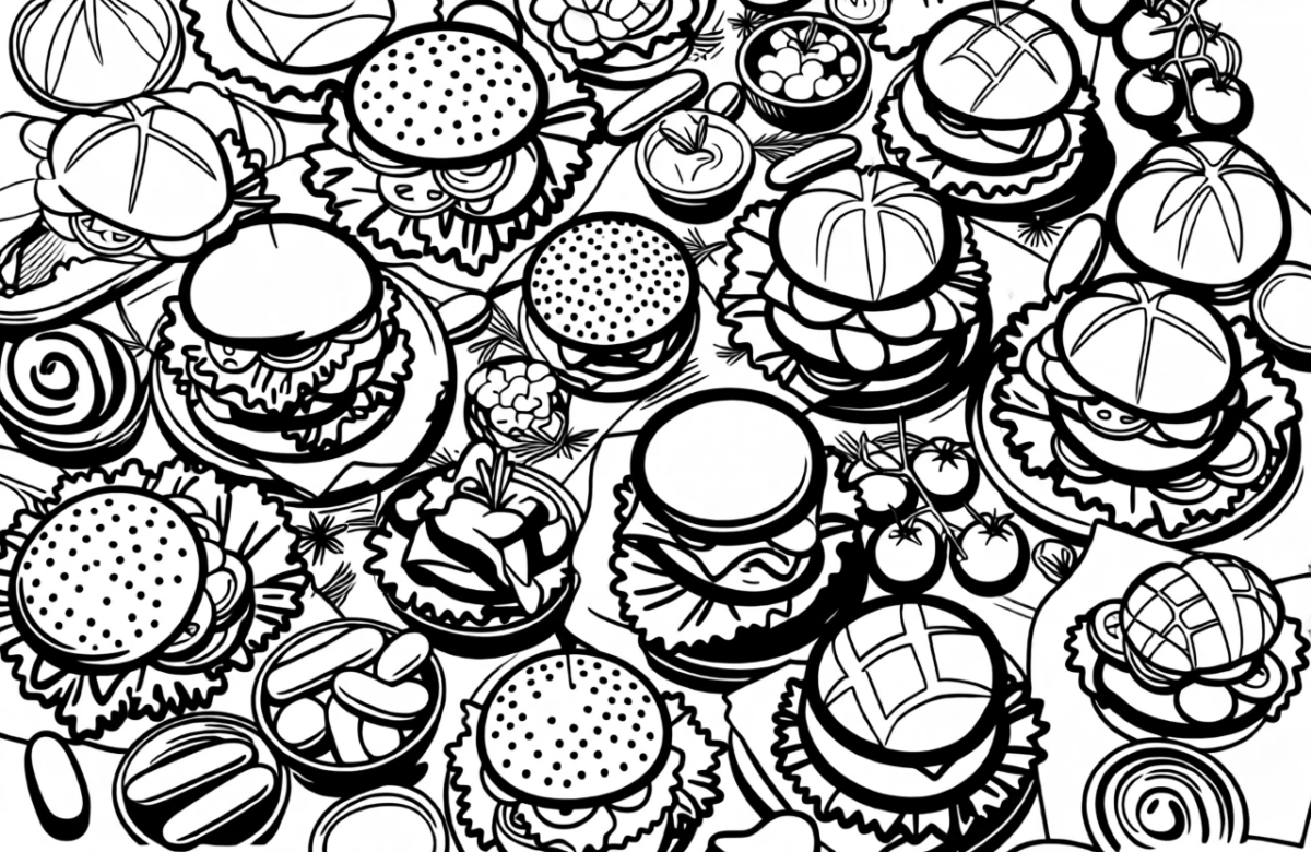 An assortment of burgers