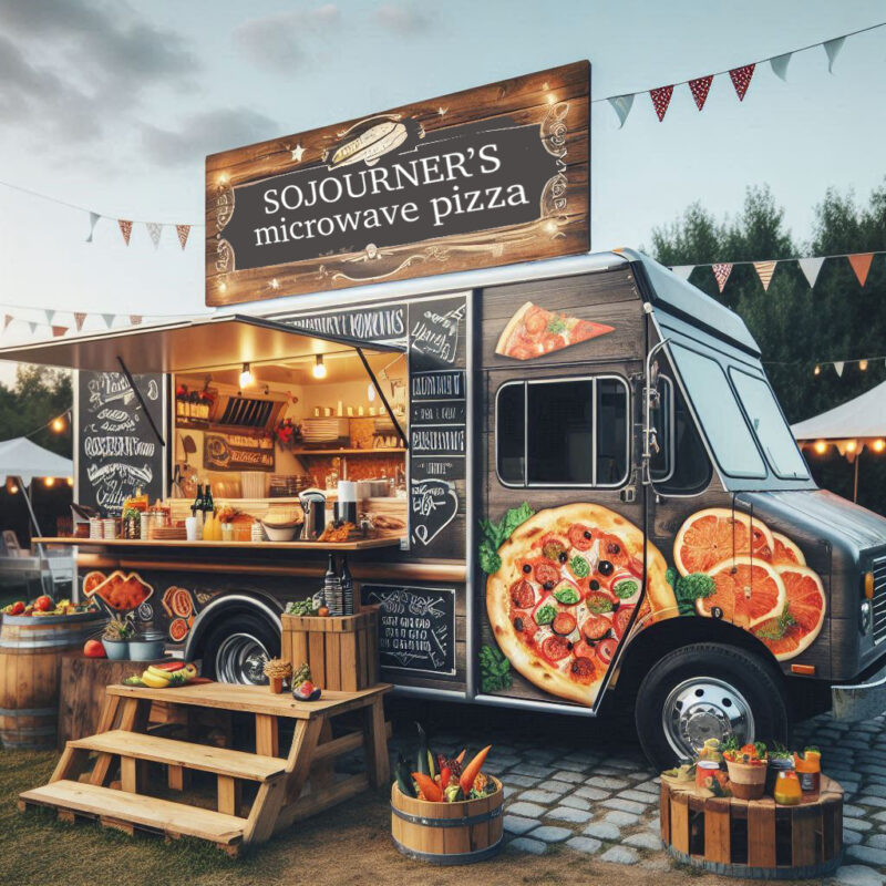 Catering food truck at a party