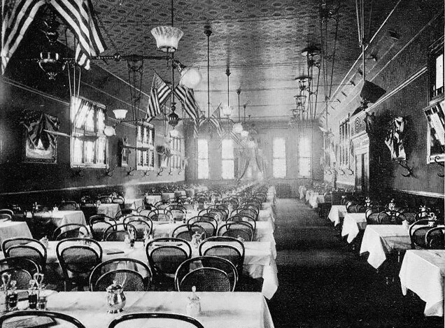 Dining Room At Smith's Brothers Restaurant, Poughkeepsie NY, Dutchess County 1906