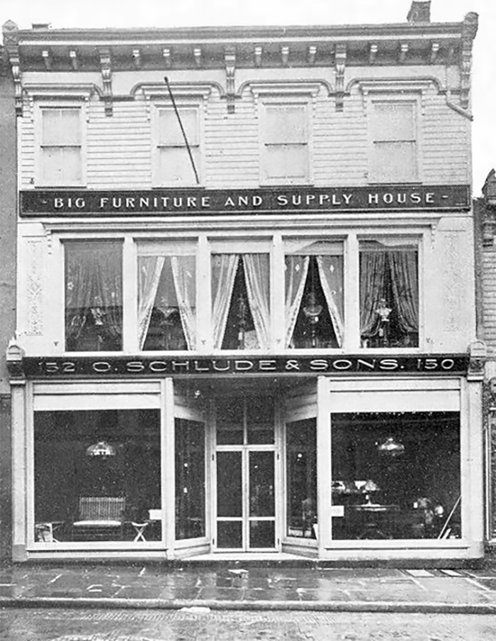 G. Schlude Furniture Store On Main Street In Poughkeepsie NY, Dutchess County 1907