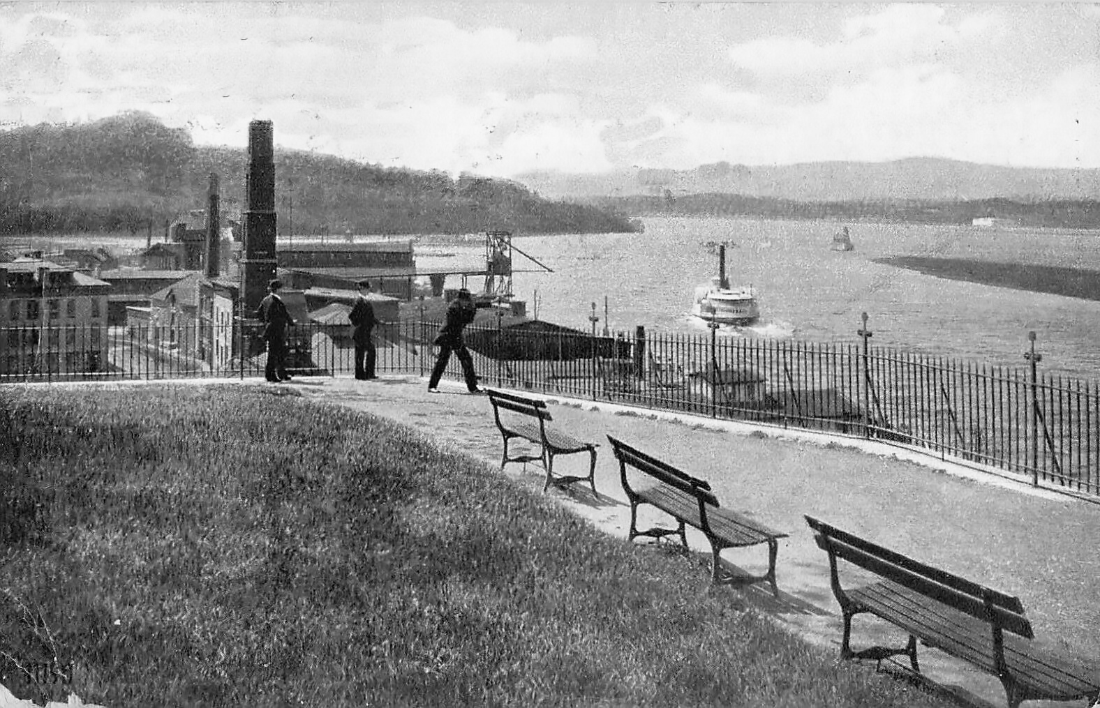 Looking South From Promenade Hill In Hudson NY, Columbia County 1910