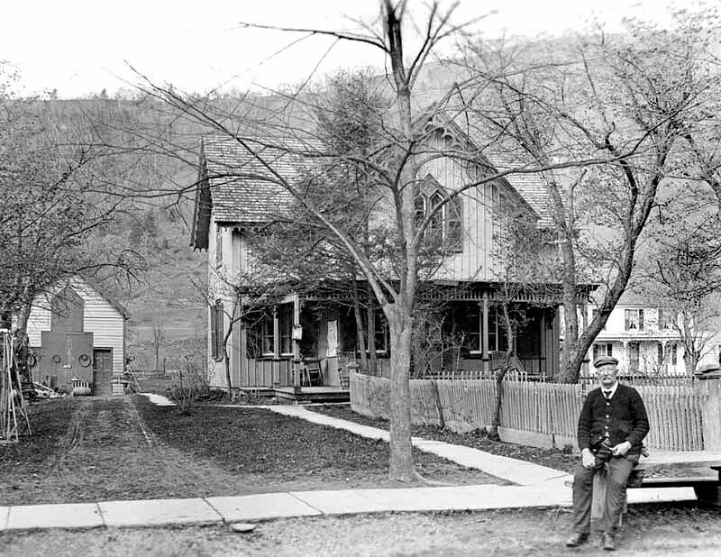 Man On A Bench In Prattsville NY, Greene County c1890