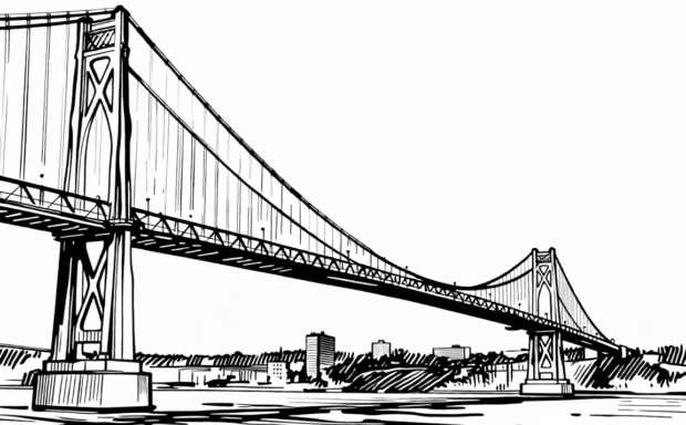 Mid Hudson Bridge lineart