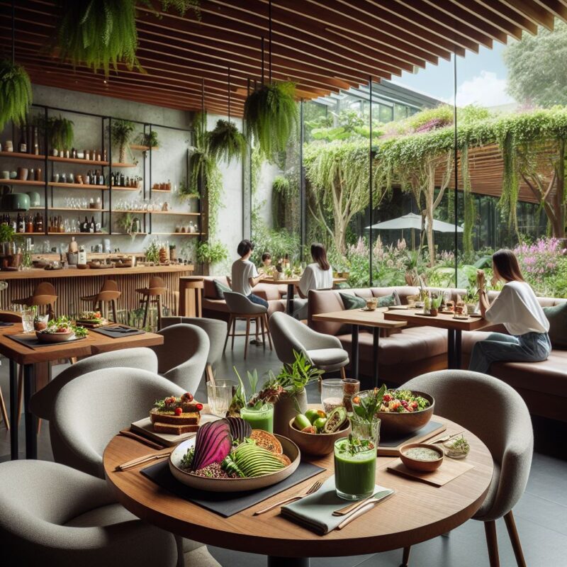Restaurant with vegan food