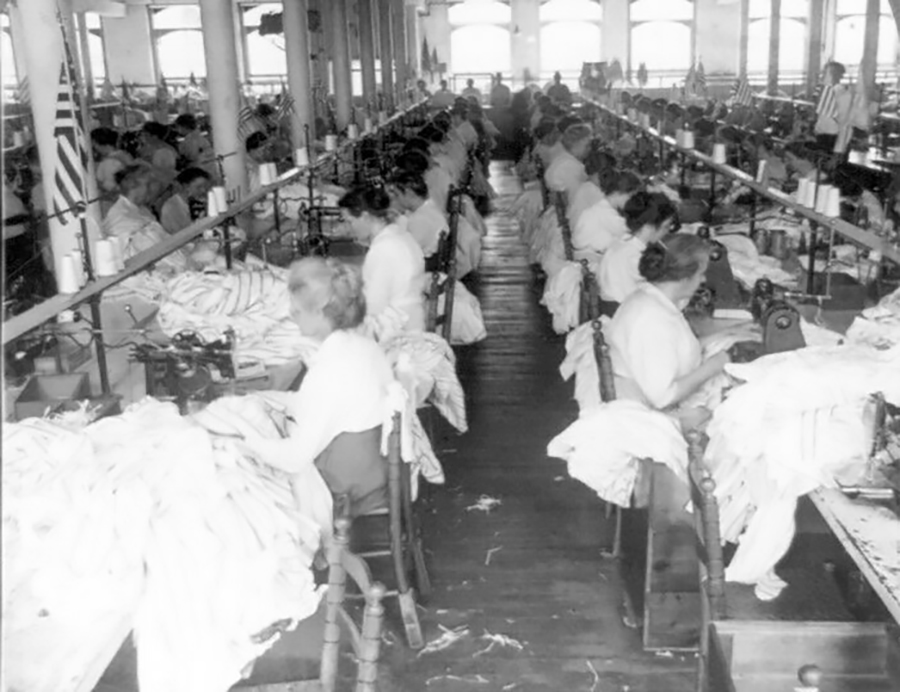 Sewing Room In A Shirt Factory In Troy NY 1907
