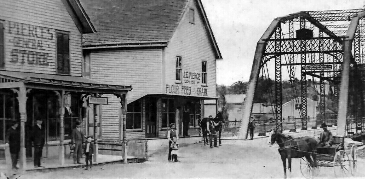 Stores & Bridge in Woodbourne NY, Sullivan County c1907
