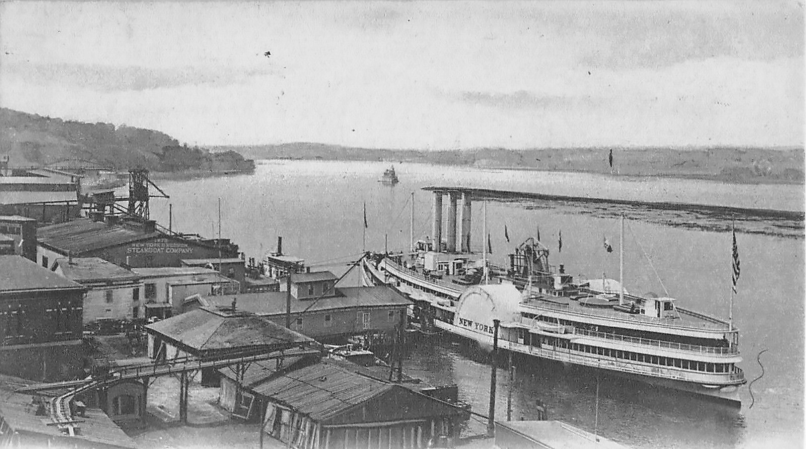 The Steamer New York At Hudson Landing, Columbia County 1905