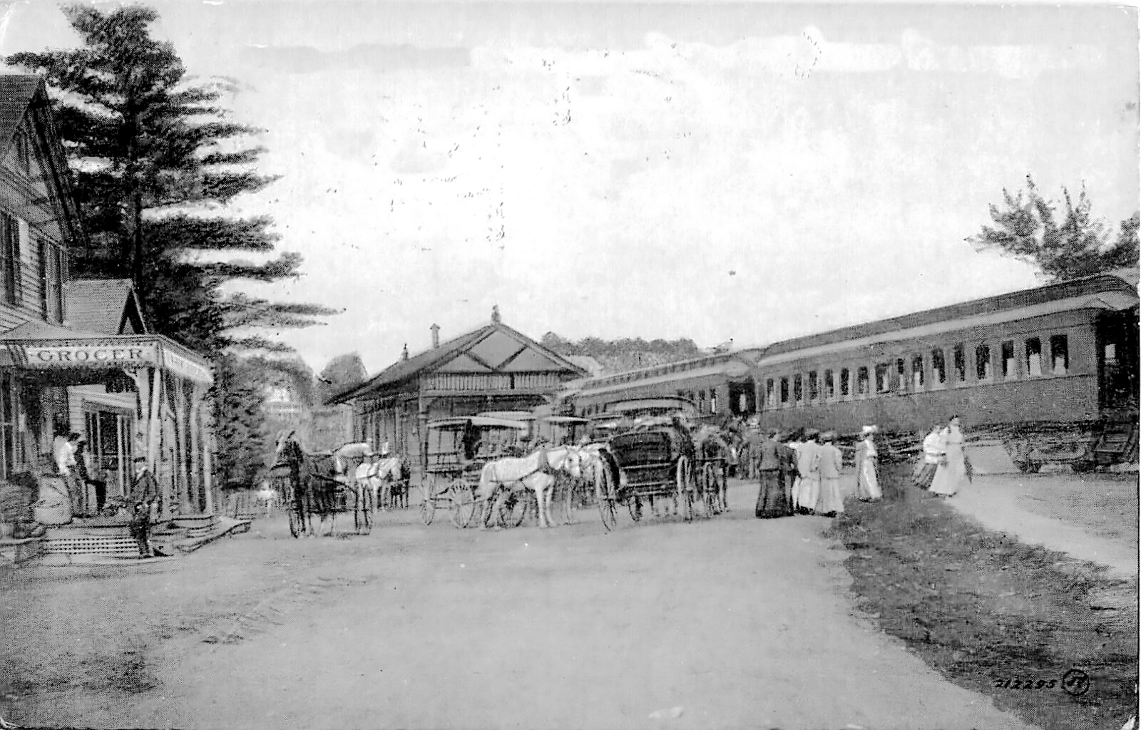 Train Station, Haines Falls NY c1910, Green County