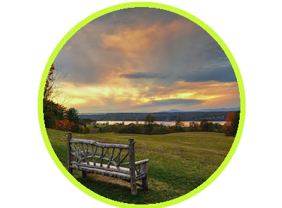 Poet's Walk with Hudson River in the background.