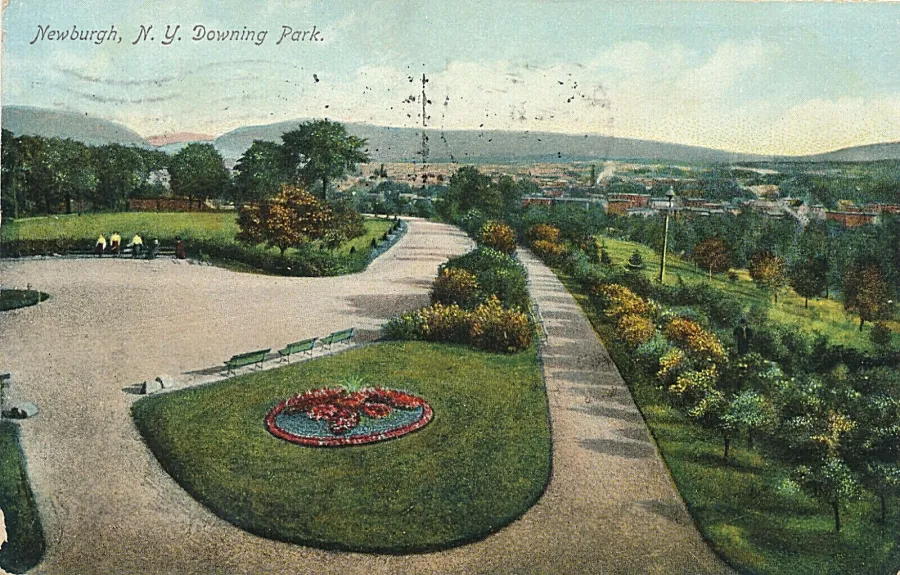 newburgh-n.y.-downing-park.-flower-bed-turn-around.-town-in-background