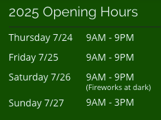 Fair dates & times